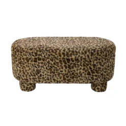 Xenos Opbergbank luipaard dodo - bruin - 43x100x42 cm- Bankjes