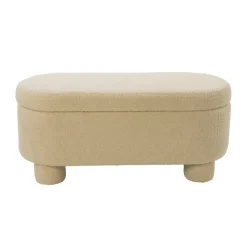 Xenos Opbergbank teddy dodo - beige - 43x100x42 cm- Bankjes
