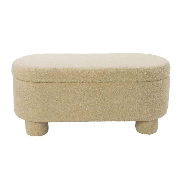Xenos Opbergbank teddy dodo - beige - 43x100x42 cm- Bankjes