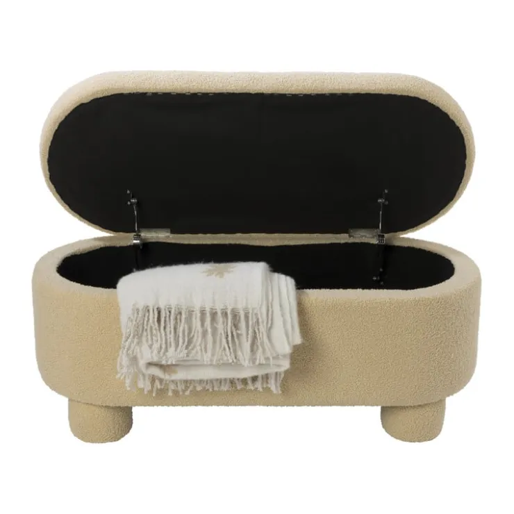 Xenos Opbergbank teddy dodo - beige - 43x100x42 cm- Bankjes