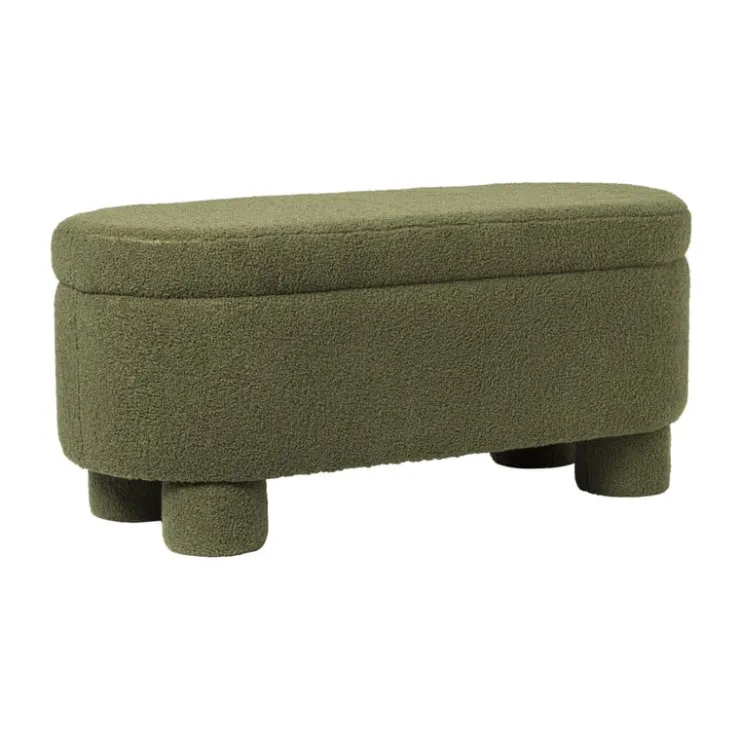 Xenos Opbergbank teddy dodo - groen - 43x100x42 cm- Bankjes