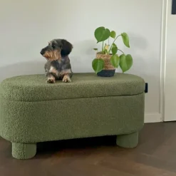 Xenos Opbergbank teddy dodo - groen - 43x100x42 cm- Bankjes