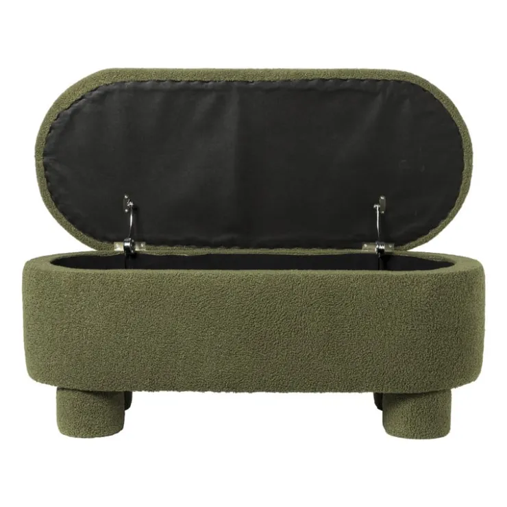 Xenos Opbergbank teddy dodo - groen - 43x100x42 cm- Bankjes