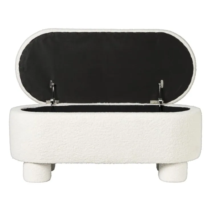 Xenos Opbergbank teddy dodo - wit - 43x100x42 cm- Bankjes