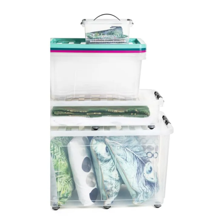 Xenos Opbergbox met wieltjes - 150 liter - 76x48.5x50 cm- Opbergboxen