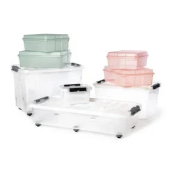 Xenos Opbergbox met wieltjes - 75 liter - 40x60x40 cm- Opbergboxen