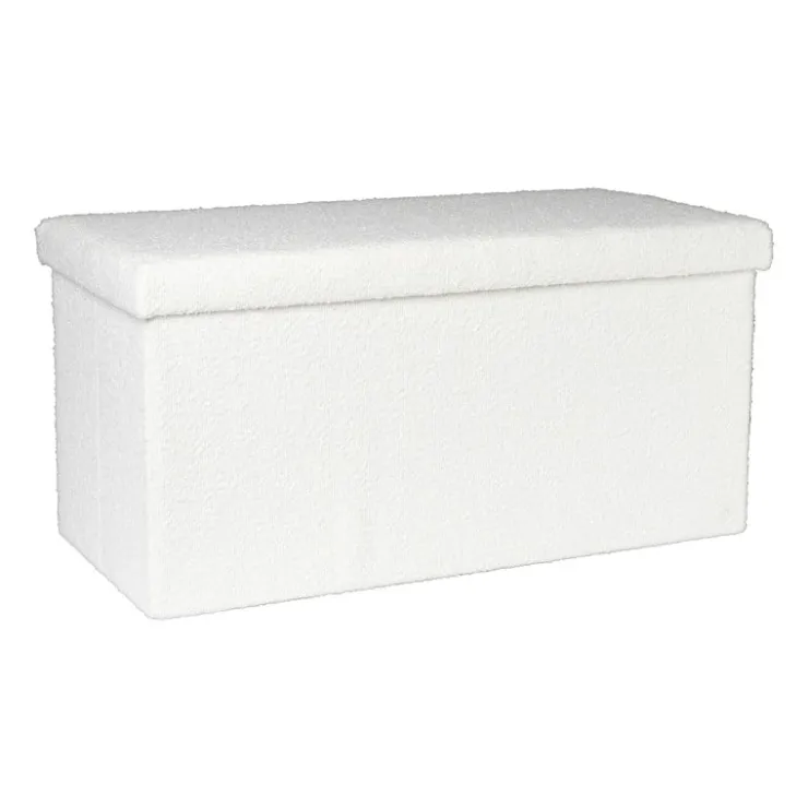 Xenos Opbergbox Teddy opvouwbaar - wit - 38x76x38 cm- Opbergboxen