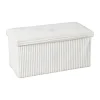 Xenos Opbergbox teddy rib rechthoekig - wit - 38x76x38 cm- Opbergboxen