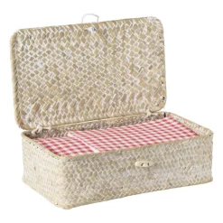 Xenos Opbergdoos zeegras - naturel - 7.5x24x14 cm- Opbergboxen|Kerstcadeaus