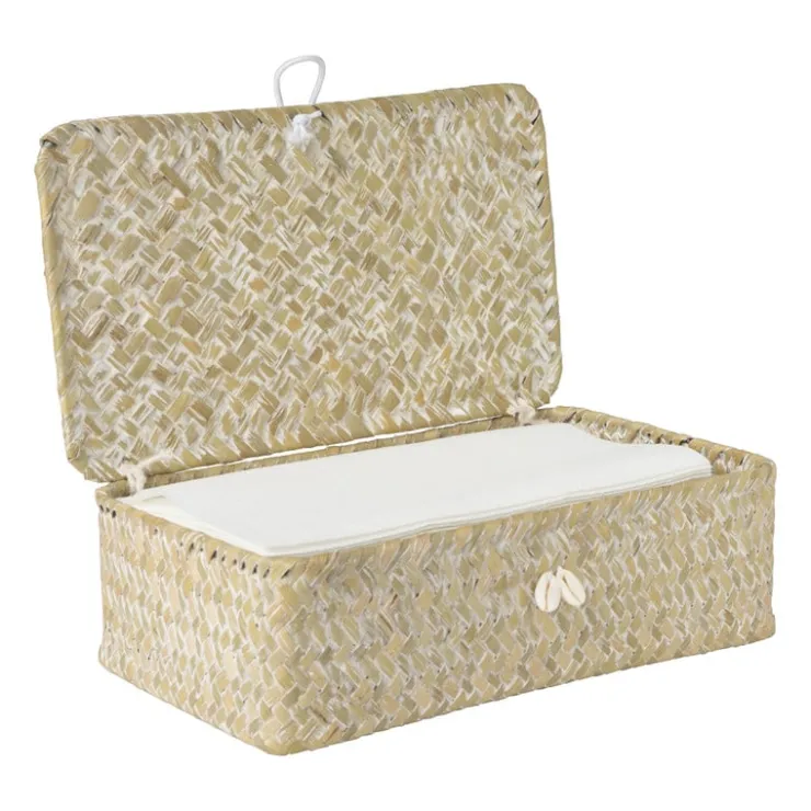 Xenos Opbergdoos zeegras - naturel - 7.5x24x14 cm- Opbergboxen|Kerstcadeaus