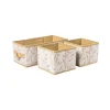 Xenos Opbergdozen leafs - bruin/beige - set van 3- Opbergboxen