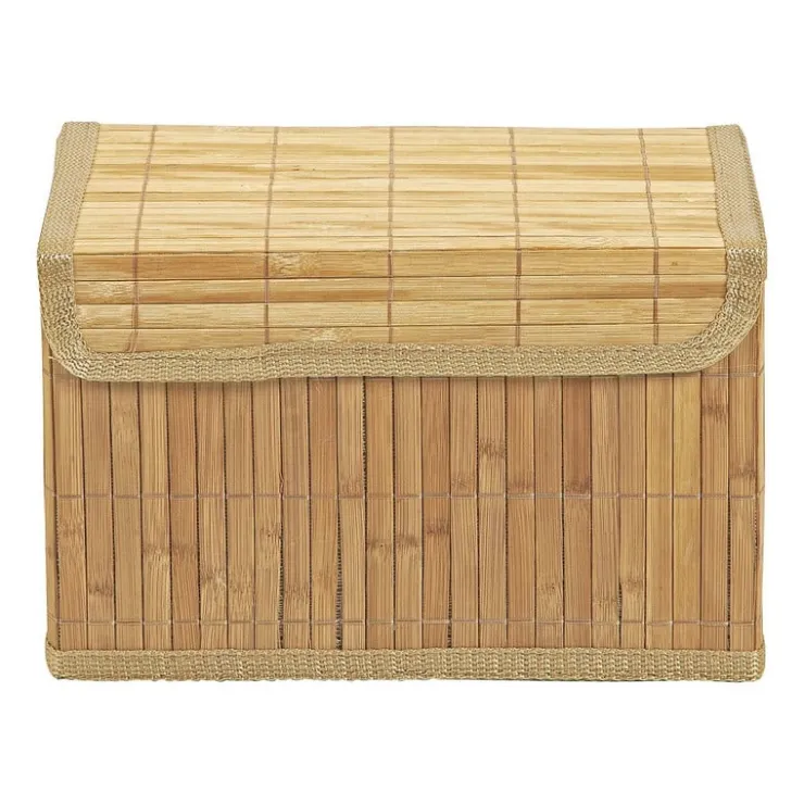 Xenos Opbergmand met deksel - bamboe - 18x29x18 cm- Manden|Manden