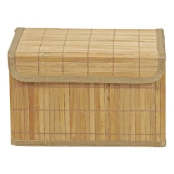 Xenos Opbergmand met deksel - bamboe - 20x33x22 cm- Manden|Manden