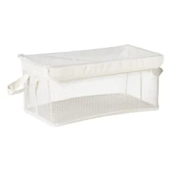 Xenos Opbergmand met handvatten - wit - 25x44x20 cm- Opbergbakken|Opbergboxen