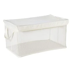 Xenos Opbergmand met handvatten - wit - 30x47x25 cm- Opbergbakken|Opbergboxen