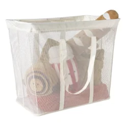 Xenos Opbergmand met handvatten - wit - 53x46x33 cm- Opbergbakken|Opbergboxen