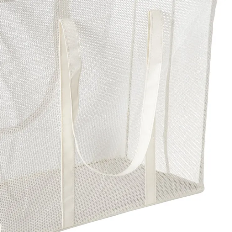 Xenos Opbergmand met handvatten - wit - 53x46x33 cm- Opbergbakken|Opbergboxen