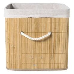 Xenos Opbergmand vierkant hoog - bamboe - 30x30x30 cm- Opbergboxen|Manden