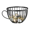 Xenos Opbergpot koffiecups - zwart - metaal- Koffie Accessoires