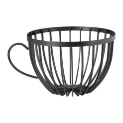 Xenos Opbergpot koffiecups - zwart - metaal- Koffie Accessoires