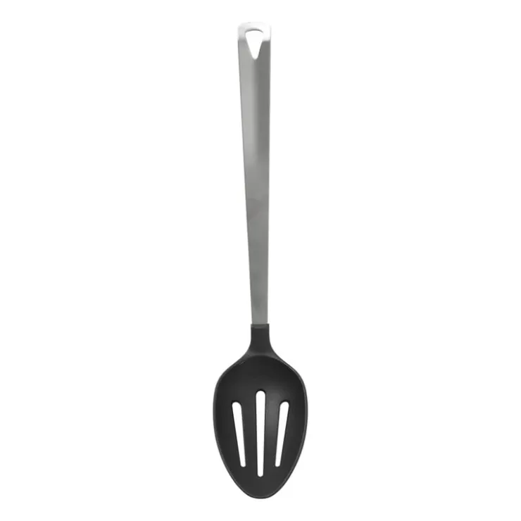 Xenos Opscheplepel met sleuf London - zilverkleurig - 32.5 cm- Keukengerei