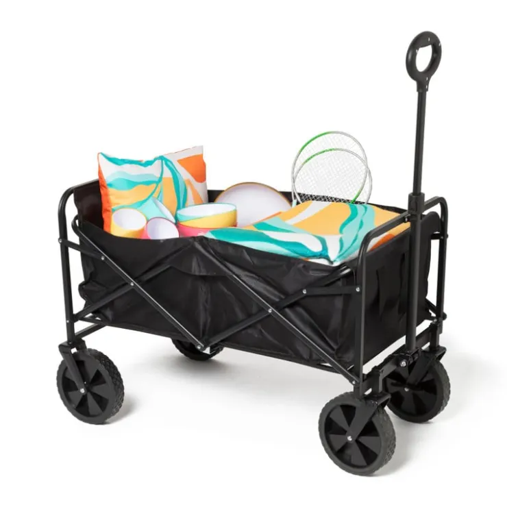 Xenos Opvouwbare bolderkar - zwart - 103x54x108 cm- Festivals