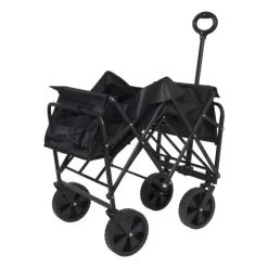 Xenos Opvouwbare bolderkar - zwart - 103x54x108 cm- Festivals