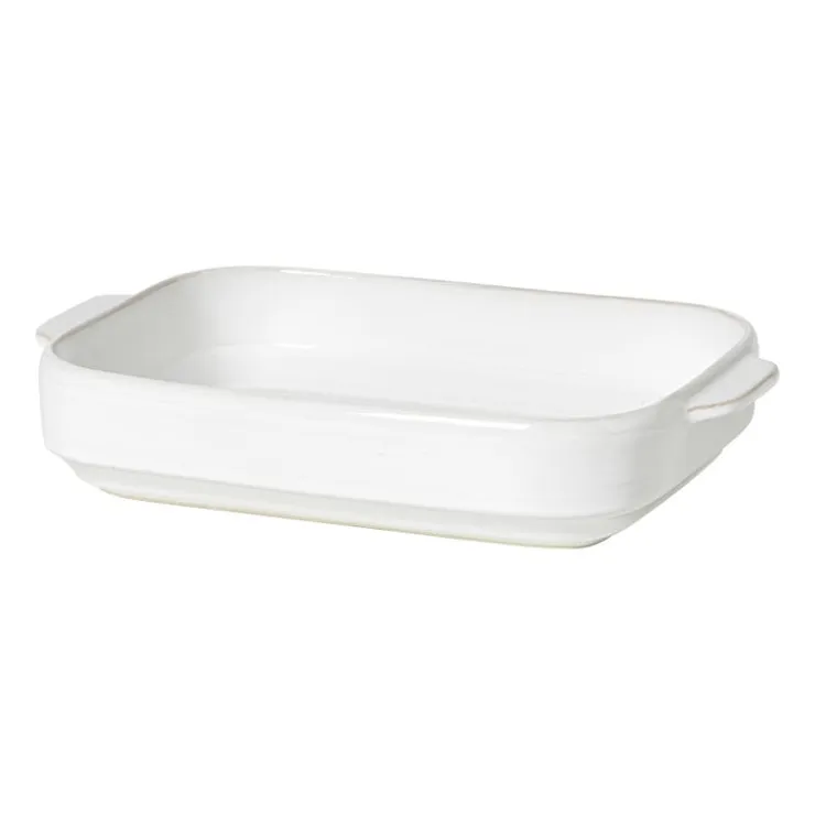 Xenos Ovenschaal Toscane L - wit - 6.5x33x21 cm- Ovenschalen
