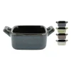 Xenos Ovenschaaltje met grepen s - diverse kleuren - 7x7x3 cm- Ovenschalen