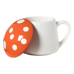 Xenos Paddenstoel mok - oranje - 350 ml- Mokken