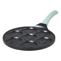 Xenos Pannenkoekenpan smileys - zwart/groen - ø26 cm- Pannen|Kerstcadeaus