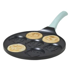 Xenos Pannenkoekenpan smileys - zwart/groen - ø26 cm- Pannen|Kerstcadeaus