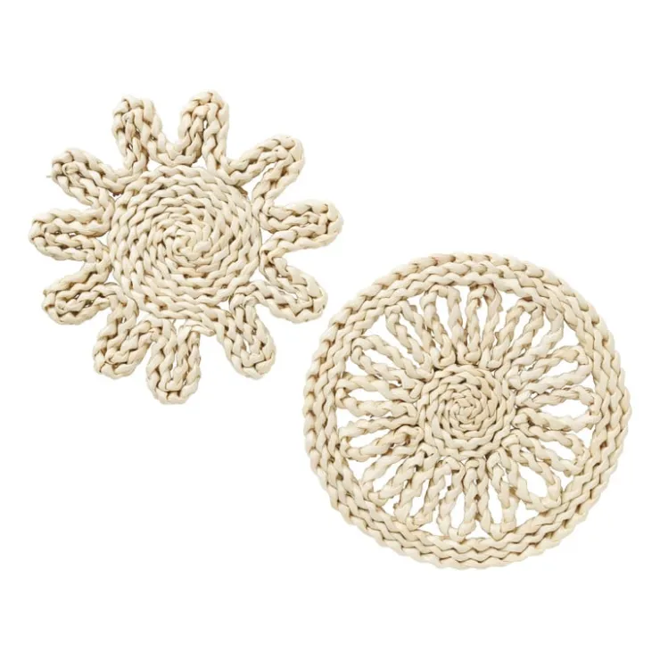 Xenos Panonderzetter bloem rond - mais - ø20 cm- Onderzetters