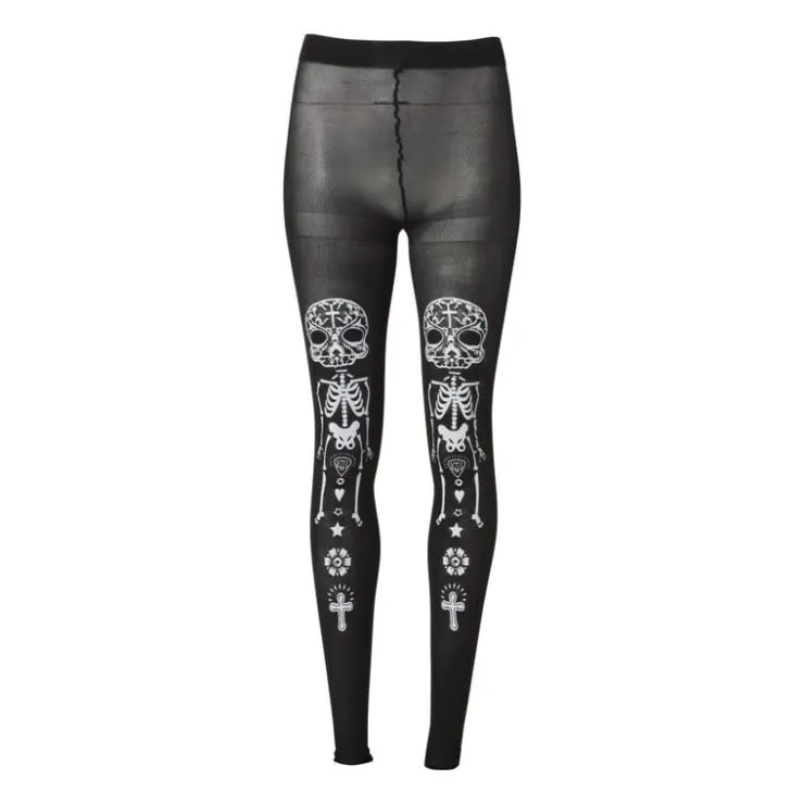 Xenos Panty halloween skelet - one size- Verkleedkleding
