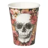 Xenos Papieren beker Day of the Dead - set van 10 - ø8x17 cm- Wegwerpservies