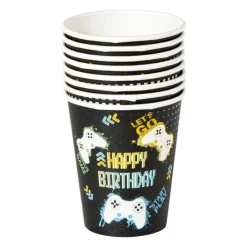 Xenos Papieren bekers - level up - set van 6- Kinderfeestjes