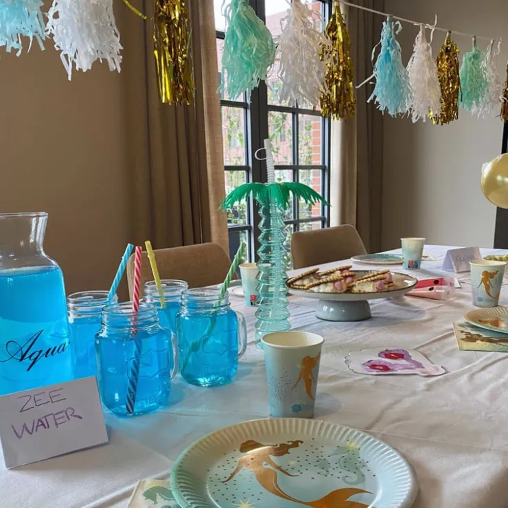 Xenos Papieren bekers zeemeermin - set van 10- Wegwerpservies|Kinderfeestjes