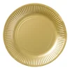 Xenos Papieren bordjes - goudkleurig - set van 8- Wegwerpservies