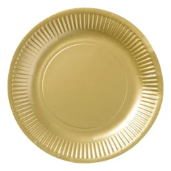Xenos Papieren bordjes - goudkleurig - set van 8- Wegwerpservies