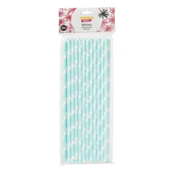 Xenos Papieren rietjes - blauw - 24 stuks- Rietjes|Babyshower