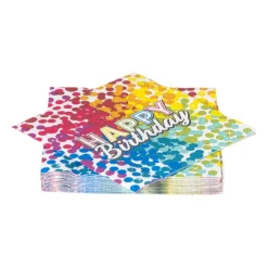 Xenos Papieren servetten regenboog - set van 20 - 17x17 cm- Papieren Servetten