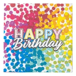 Xenos Papieren servetten regenboog - set van 20 - 17x17 cm- Papieren Servetten