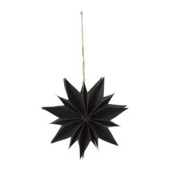 Xenos Papieren ster - zwart - ⌀20 cm- Kersthangers|Kerstballen