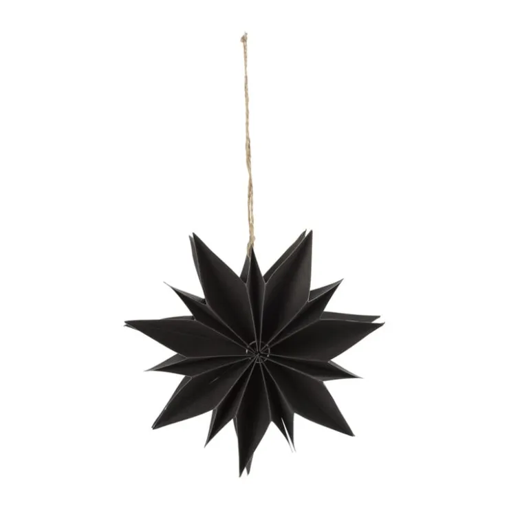 Xenos Papieren ster - zwart - ⌀20 cm- Kersthangers|Kerstballen