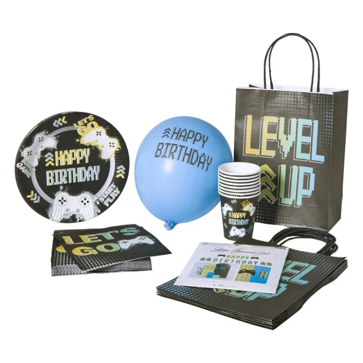 Xenos Papieren tasjes level up - set van 6- Cadeautasjes|Kinderfeestjes
