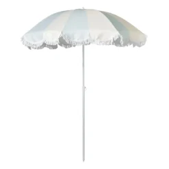 Xenos Parasol gestreept - lichtblauw/wit - ø160x180 cm- Parasols|Strandaccessoires