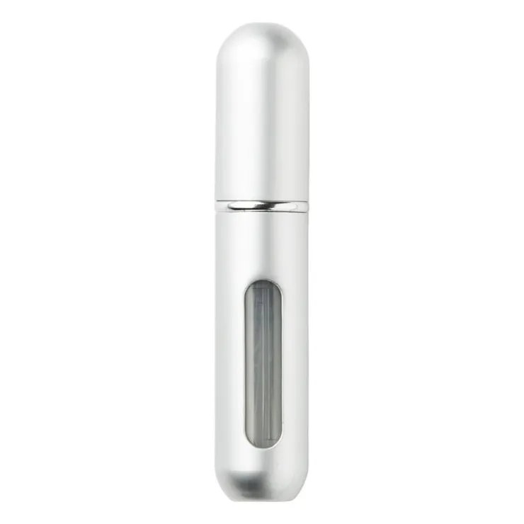 Xenos Parfum dispenser - zilverkleurig - 5 ml- Reisflesjes|Kerstcadeaus