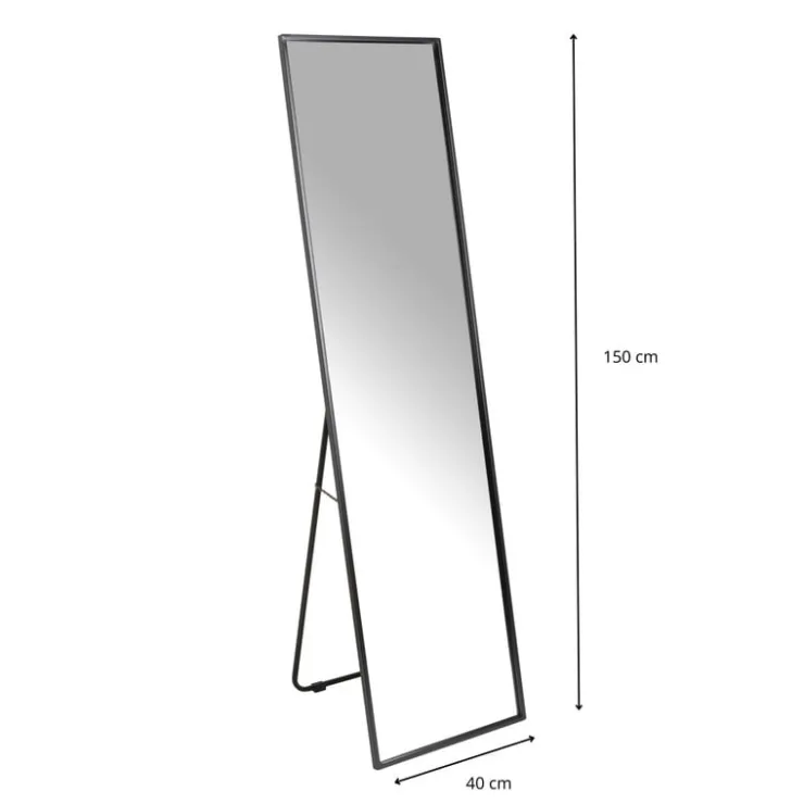 Xenos Passpiegel Basix - zwart - 40x150 cm- Passpiegels