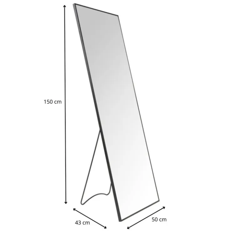 Xenos Passpiegel XL - zwart - 50x150 cm- Passpiegels