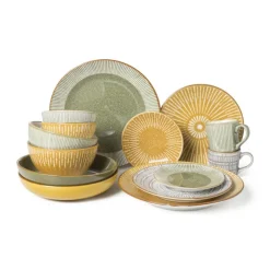Xenos Pastabord Yara - groen - ⌀21.7 cm- Borden